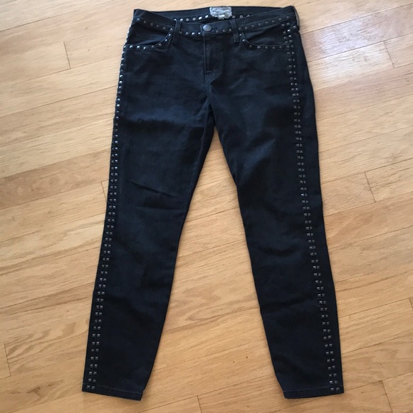 Current/Elliott Studded Crop Skinny in Night - Picture 3 of 7